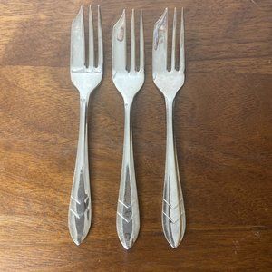 Pastry Pie Forks MS LTD EPNS Sheffield England Loxley Silverplate Vintage Set 3
